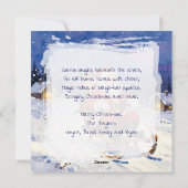 Santa and Elf Sledding on Christmas Eve Feestdagenkaart (Achterkant)