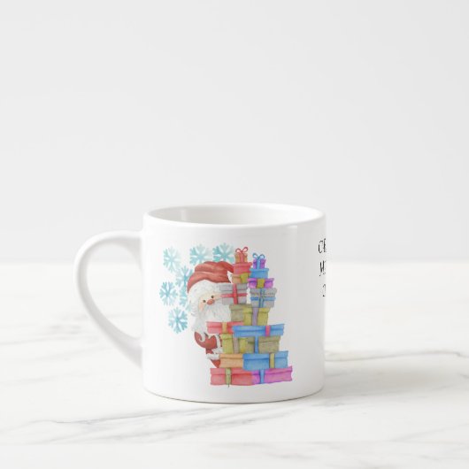 Santa and Gifts persoonlijke Kinder kerstMok Espresso Kop (Links)