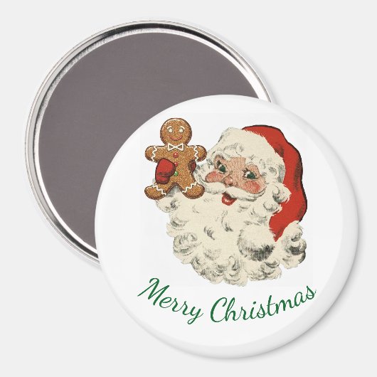 Santa And Gingerbread Man Magnet (Voorkant / Achterkant)