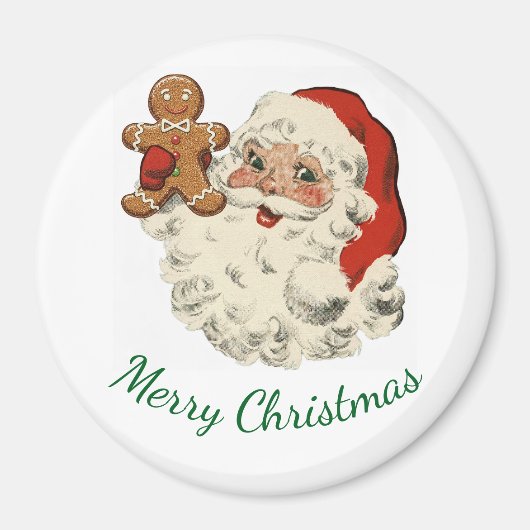 Santa And Gingerbread Man Magnet (Voorkant)