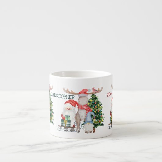 Santa and Helpers Persoonlijke Kinder kerstMok Espresso Kop (Voorkant)