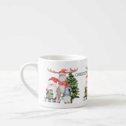 Santa and Helpers Persoonlijke Kinder kerstMok Espresso Kop (Links)