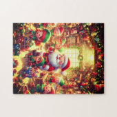 Santa and His Cute Little Elves Christmas Holiday Legpuzzel (Horizontaal)