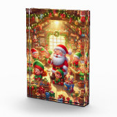 Santa and His Cute Little Elves in His Workshop Fotoblokken (Rechts)