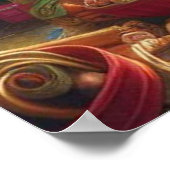 Santa and His Elves in The Christmas Workshop Wall Poster (Hoek)