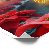 Santa and His Reindeer Flying in the Sky Poster (Hoek)