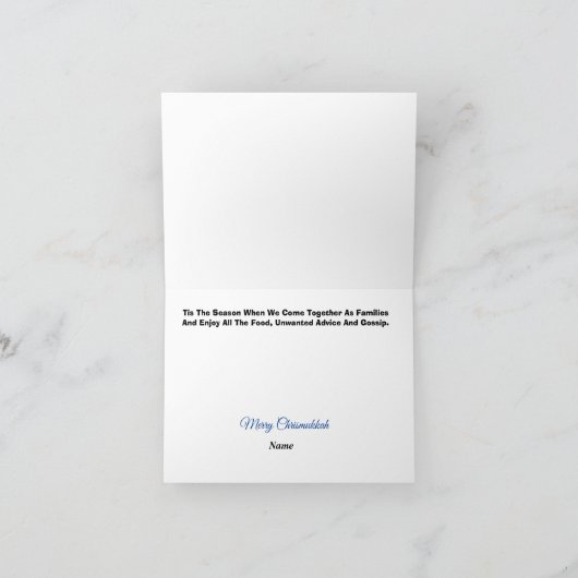 Santa and Jewish Gingerbrood Man Chrismukkah Card Kaart (Binnen)