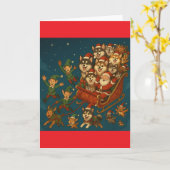 Santa and Joyful Elves Kaart (Gele Bloem)