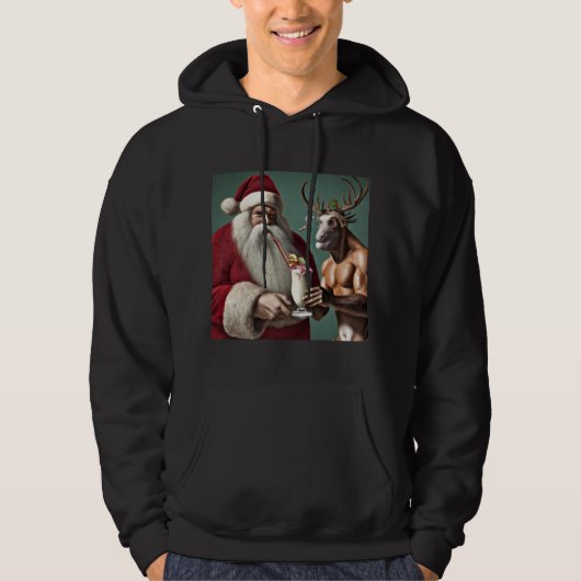 Santa and Krampus Kersthoodie Hoodie (Voorkant)