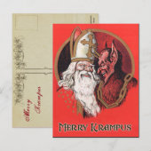 Santa and Krampus Postcard Feestdagenkaart (Voorkant / Achterkant)