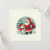Santa and little polar bear kaart (Voorkant / Achterkant in situ)