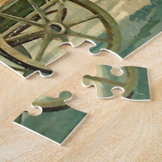 Santa and nativity scene-vintage legpuzzel (Zijkant)