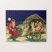 Santa and nativity scene-vintage legpuzzel (Horizontaal)