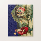 Santa and nativity scene-vintage legpuzzel (Verticaal)