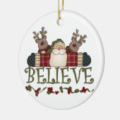 Santa and Reindeer Believe Keepomwille Ornament (Links)