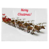 Santa and Reindeer Gift Bag Groot Cadeauzakje (Achterkant)