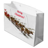 Santa and Reindeer Gift Bag Groot Cadeauzakje (Achterkant Gekanteld)