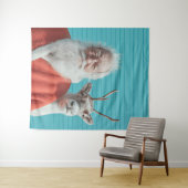Santa and Reindeer Holiday Duo Wandkleed (In Situ (horizontaal))