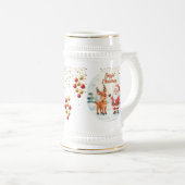 Santa and Reindeer Joy Mug – Cute Holiday Cup  Bierpul (Voorkant rechts)