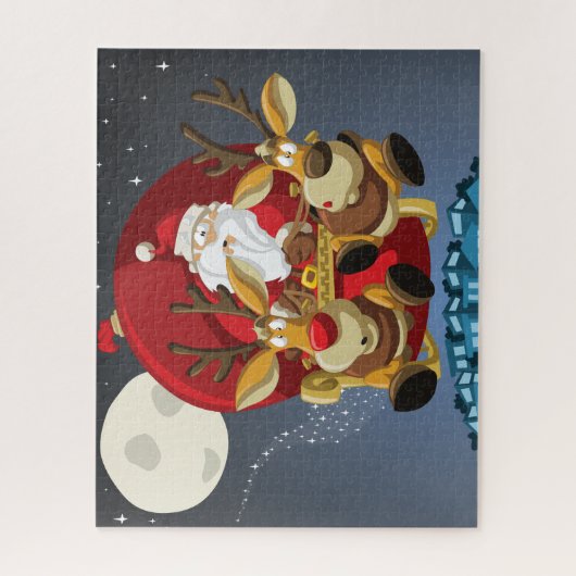 Santa and Reindeer Puzzle Legpuzzel (Verticaal)
