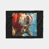 Santa And Reindeer Selfie Funny Christmas Vacation Fleece Deken (Voorkant (Horizontaal))