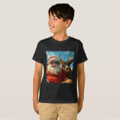 Santa And Reindeer Selfie Funny Christmas Vacation T-shirt (Voorkant volledig)