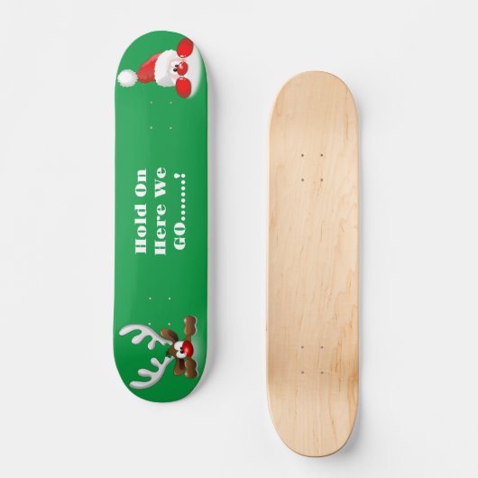 Santa And Reindeer Skateboard (Voorkant)