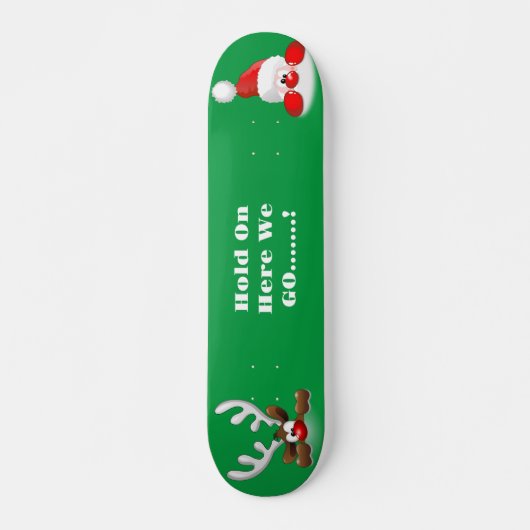 Santa And Reindeer Skateboard (Voorkant)
