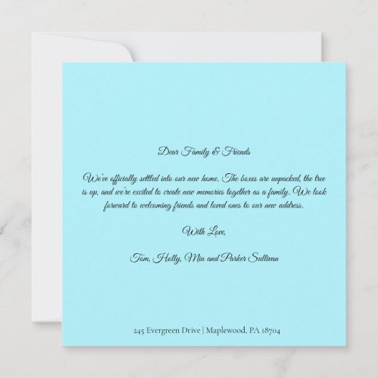 Santa and Reindeer We've Move Announcement Aankondiging (Achterkant)