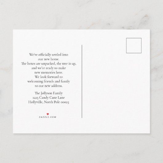 Santa and Reindeer We've Move Announcement Aankondigingskaart (Achterkant)