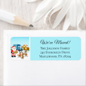 Santa and Reindeer We've Move Announcement Etiket (Insitu)