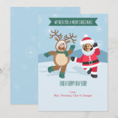 Santa and Rudolf Holiday-fotokaart Feestdagenkaart (Voorkant / Achterkant)