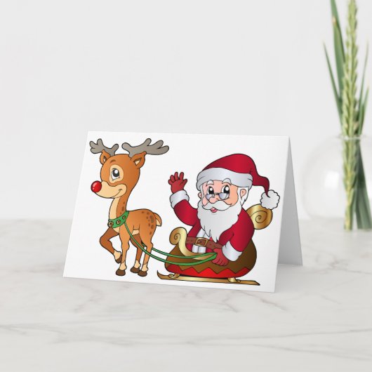 Santa_and_Rudolph_PNG_Clipart_Image Feestdagen Kaart (Voorkant)