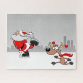 Santa and Rudolph Skating Legpuzzel (Horizontaal)