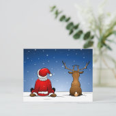 Santa and Ruloph Feestdagenkaart (Staand voorkant)