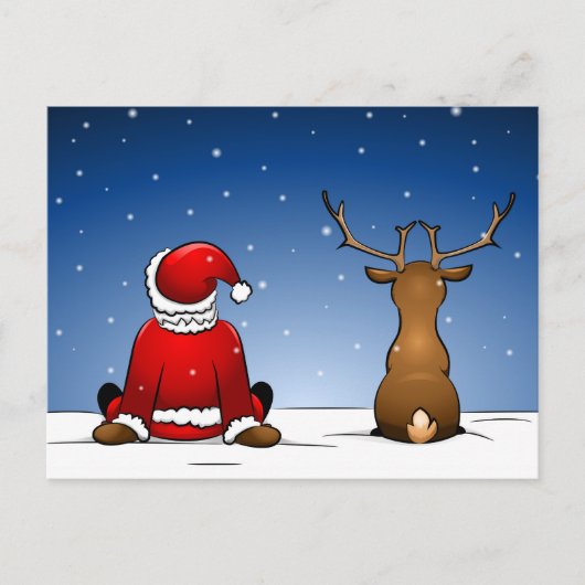 Santa and Ruloph Feestdagenkaart (Voorkant)