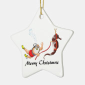 Santa and Seahorse Star Ornament (Links)