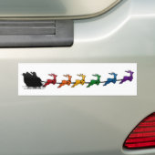 Santa and Sleigh met LGBTQ Pride Rainbow Reindeer Bumpersticker (Op auto)