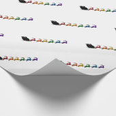 Santa and Sleigh met LGBTQ Pride Rainbow Reindeer Cadeaupapier (Hoek)