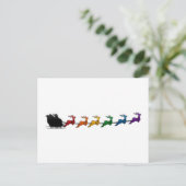 Santa and Sleigh met LGBTQ Pride Rainbow Reindeer Feestdagenkaart (Staand voorkant)