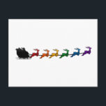 Santa and Sleigh met LGBTQ Pride Rainbow Reindeer Feestdagenkaart<br><div class="desc">Ben je stout of aardig geweest? Santa en slee silhouet met regenboogkleurige rendieren. Ideaal voor kerstfeestjes,  vakantieevenementen of op welke manier dan ook om je trots te laten klinken.</div>