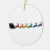 Santa and Sleigh met LGBTQ Pride Rainbow Reindeer Keramisch Ornament (Links)
