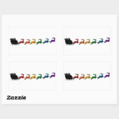 Santa and Sleigh met LGBTQ Pride Rainbow Reindeer Rechthoekige Sticker (Vel)