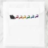 Santa and Sleigh met LGBTQ Pride Rainbow Reindeer Rechthoekige Sticker (Tas)