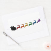 Santa and Sleigh met LGBTQ Pride Rainbow Reindeer Rechthoekige Sticker (Envelop)