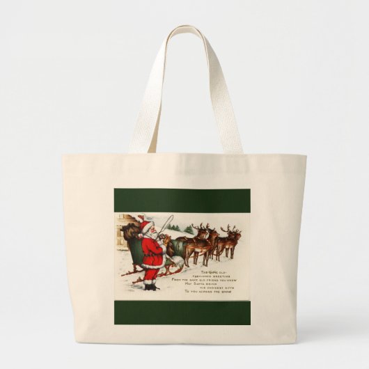 Santa and Sleigh met rendierJumbo-Canvas tas (Voorkant)
