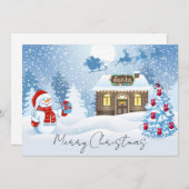 Santa and Sleigh Winter Scene Feestdagenkaart (Voorkant / Achterkant)