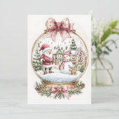 Santa and Snowman Feestdagenkaart (Staand voorkant)