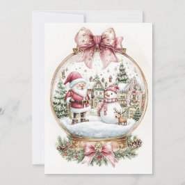 Santa and Snowman Feestdagenkaart