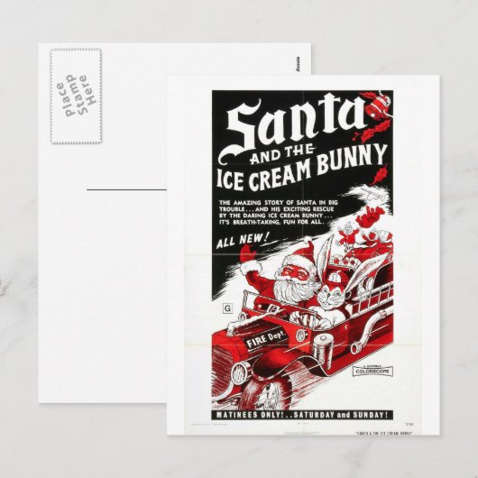 SANTA AND THE ICE CREAM BUNNY BRIEFKAART (Voorkant / Achterkant)